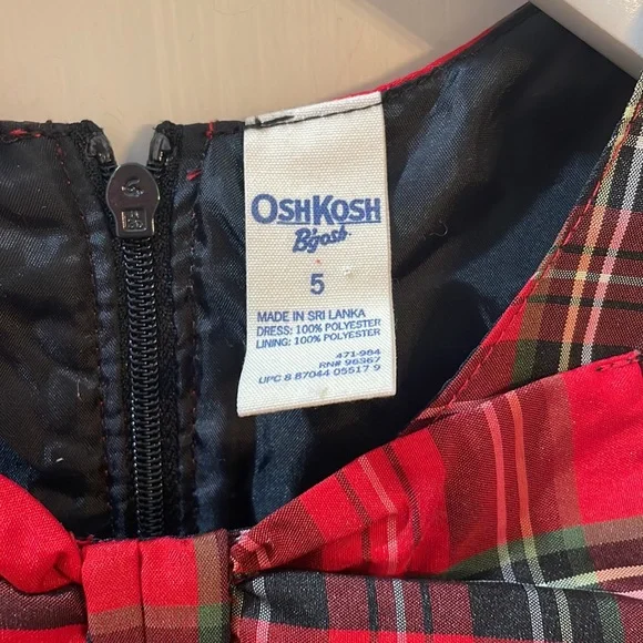 OshKosh B’Gosh Tartan A-Line Dress - Size 5 - Picture 4 of 5